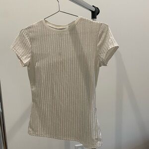 Ted Baker London Metallic Fitted Tee Gold Sz 1